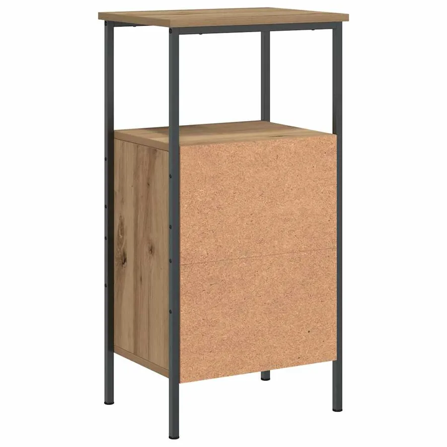 Tables de chevet 2 pcs chêne artisanal bois d'ingénierie - 7