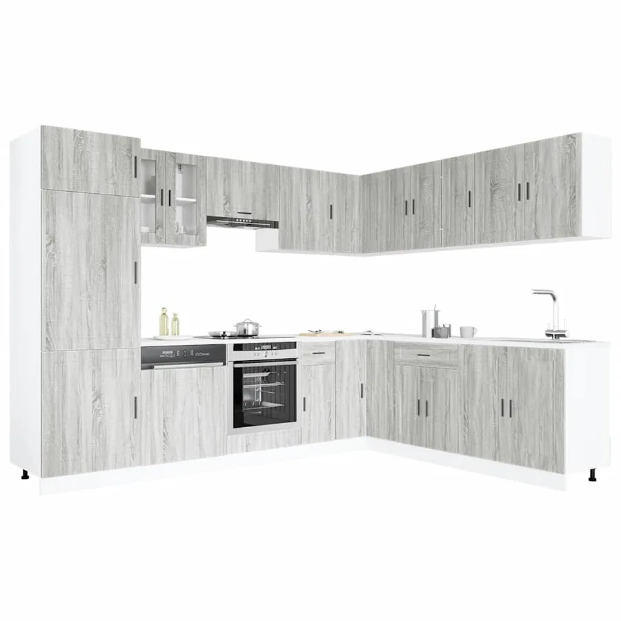 Ensemble d'armoires de cuisine 14 pcs Porto bois d'ingénierie