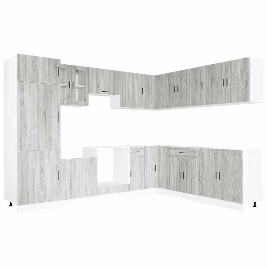 Ensemble d'armoires de cuisine 14 pcs Porto bois d'ingénierie - 2
