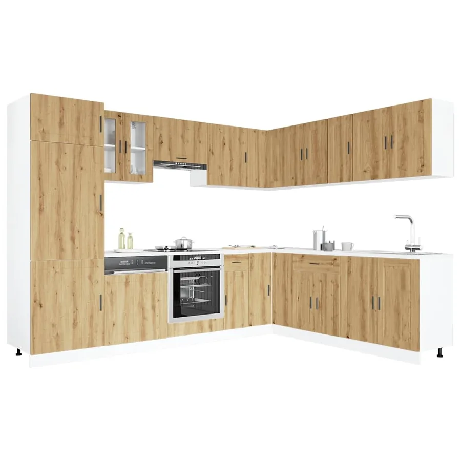 Ensemble d'armoires de cuisine 14 pcs Porto bois d'ingénierie
