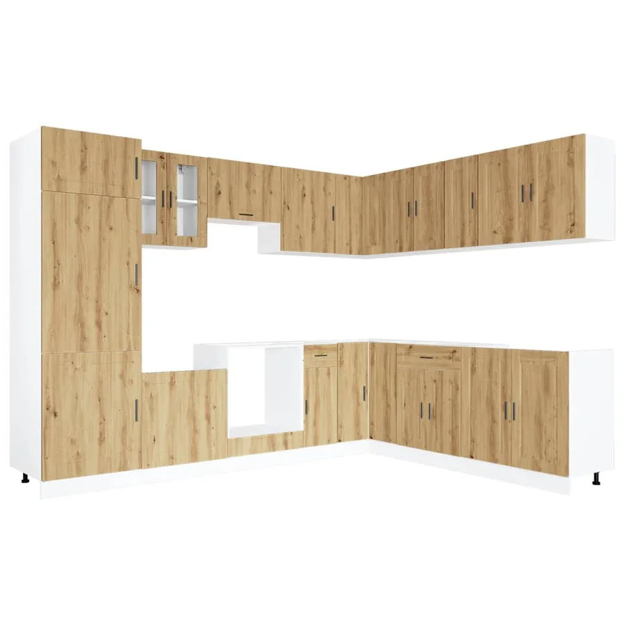 Ensemble d'armoires de cuisine 14 pcs Porto bois d'ingénierie - 2