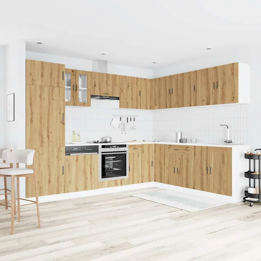 Ensemble d'armoires de cuisine 14 pcs Porto bois d'ingénierie - 3