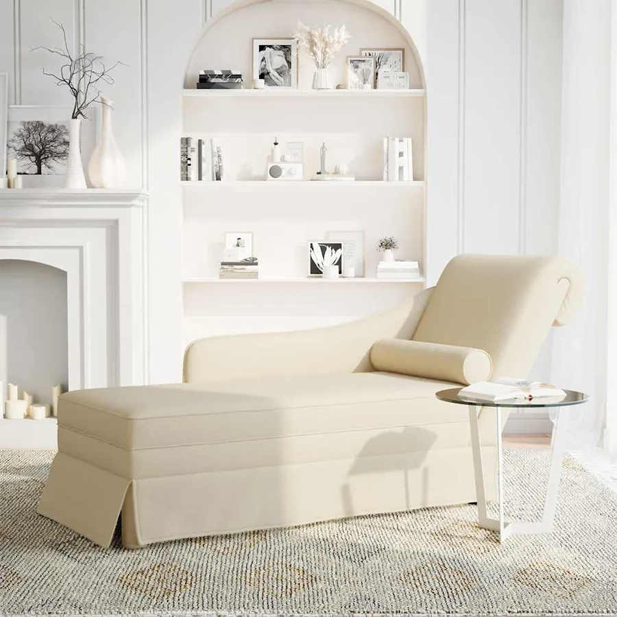Fauteuil long avec traversin et accoudoir droit rose lin - 2