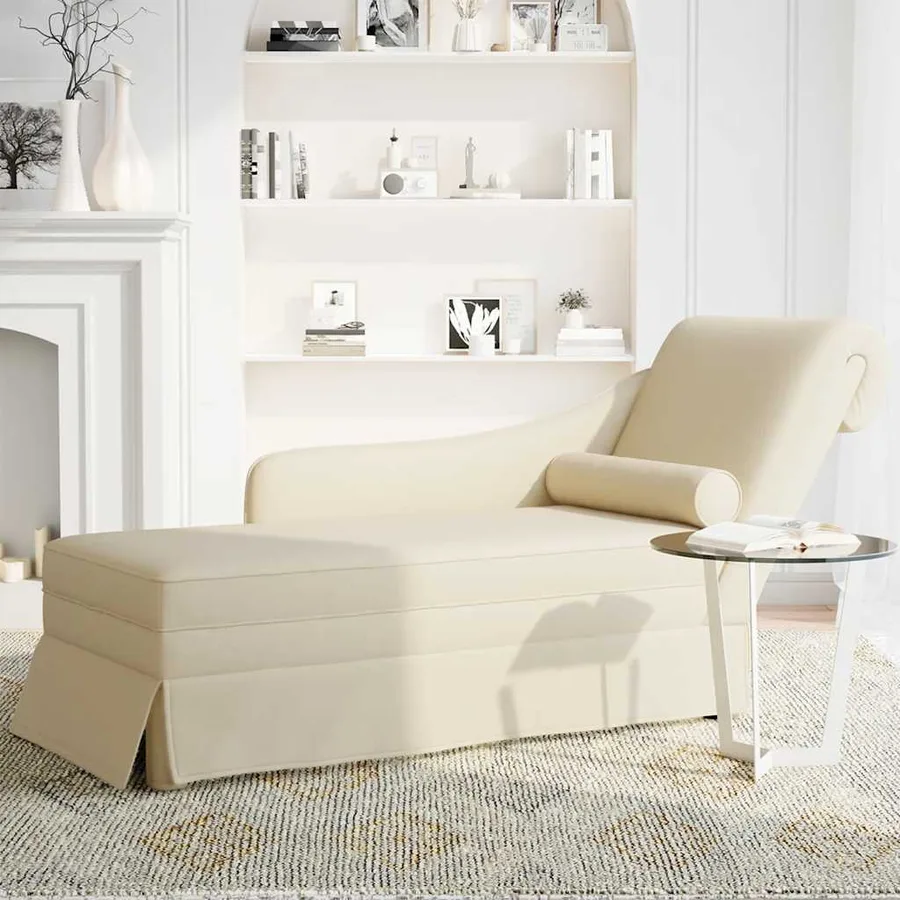 Fauteuil long avec traversin et accoudoir droit rose lin - 3