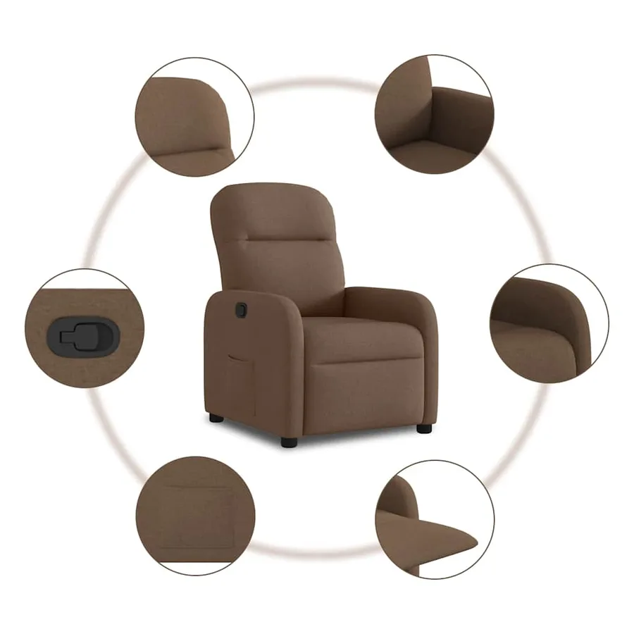 Fauteuil inclinable Marron Tissu - 7
