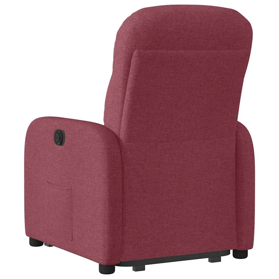 Fauteuil inclinable électrique rouge bordeaux tissu - 7