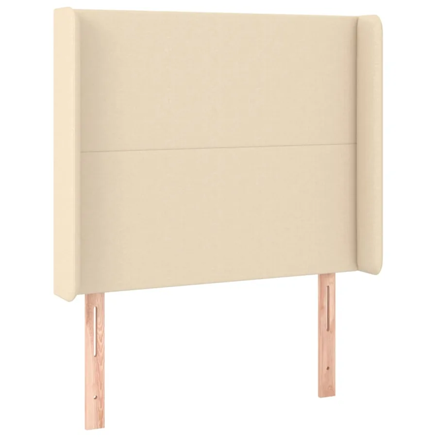 Sommier à lattes de lit matelas et LED Crème 90x200 cm Tissu - 7