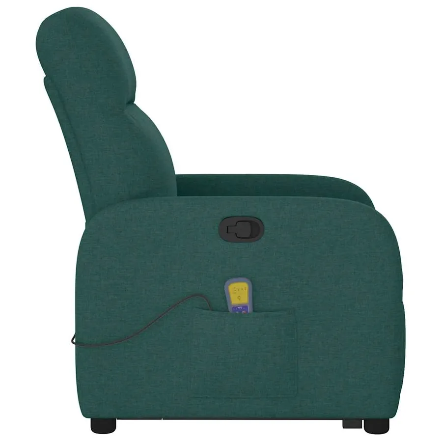 Fauteuil inclinable de massage Vert foncé Tissu - 6