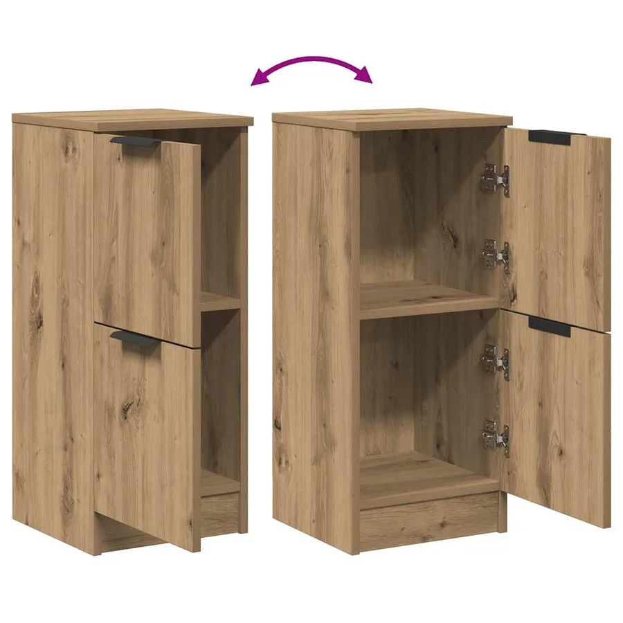 Buffet chêne artisanal 30x30x70 cm bois d'ingénierie - 10