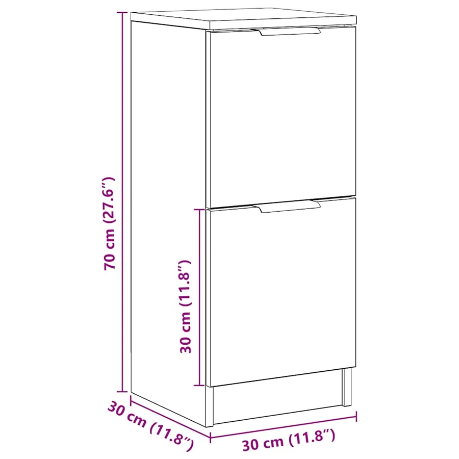 Buffet chêne artisanal 30x30x70 cm bois d'ingénierie - 13