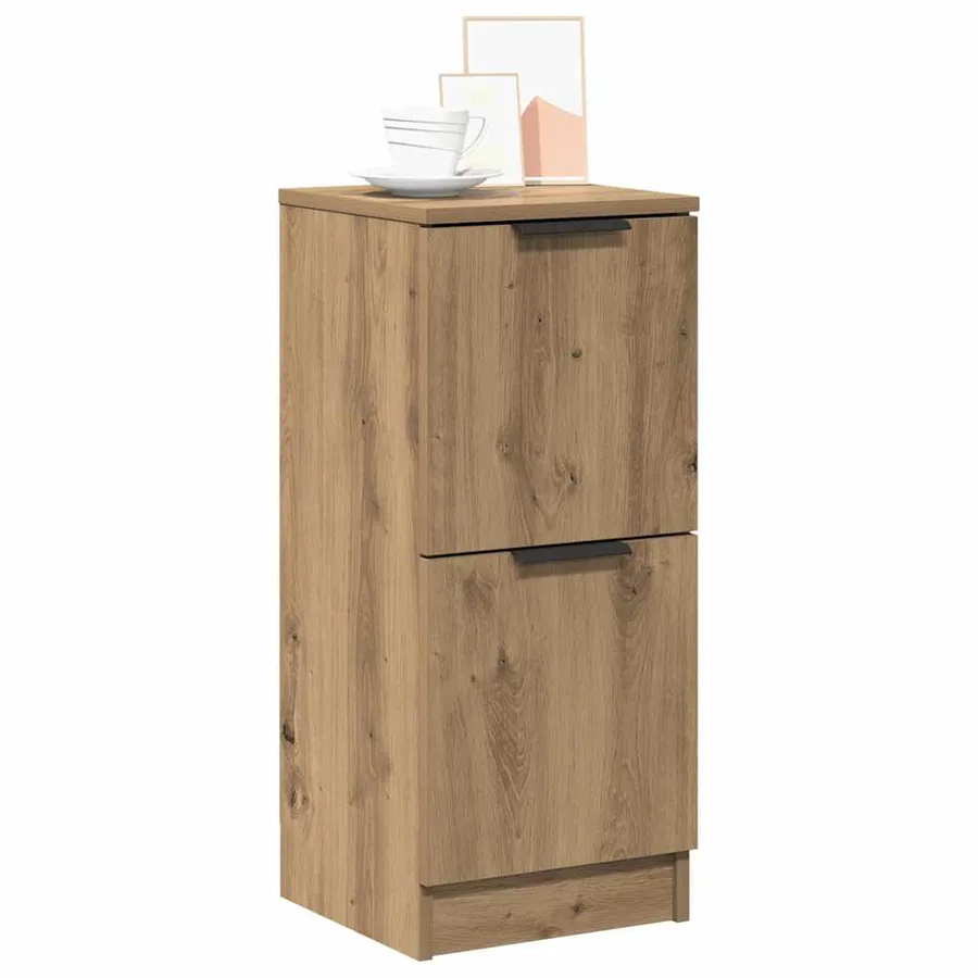 Buffet chêne artisanal 30x30x70 cm bois d'ingénierie - 9