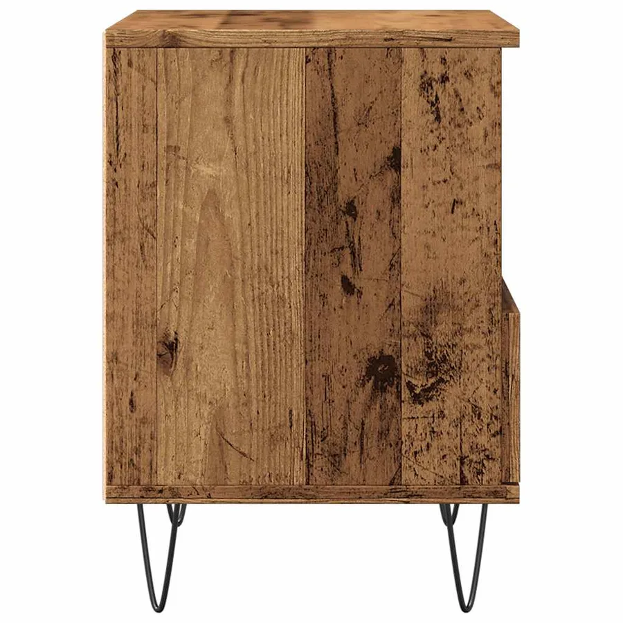 Table de chevet vieux bois 40x35x50 cm bois d’ingénierie - 6