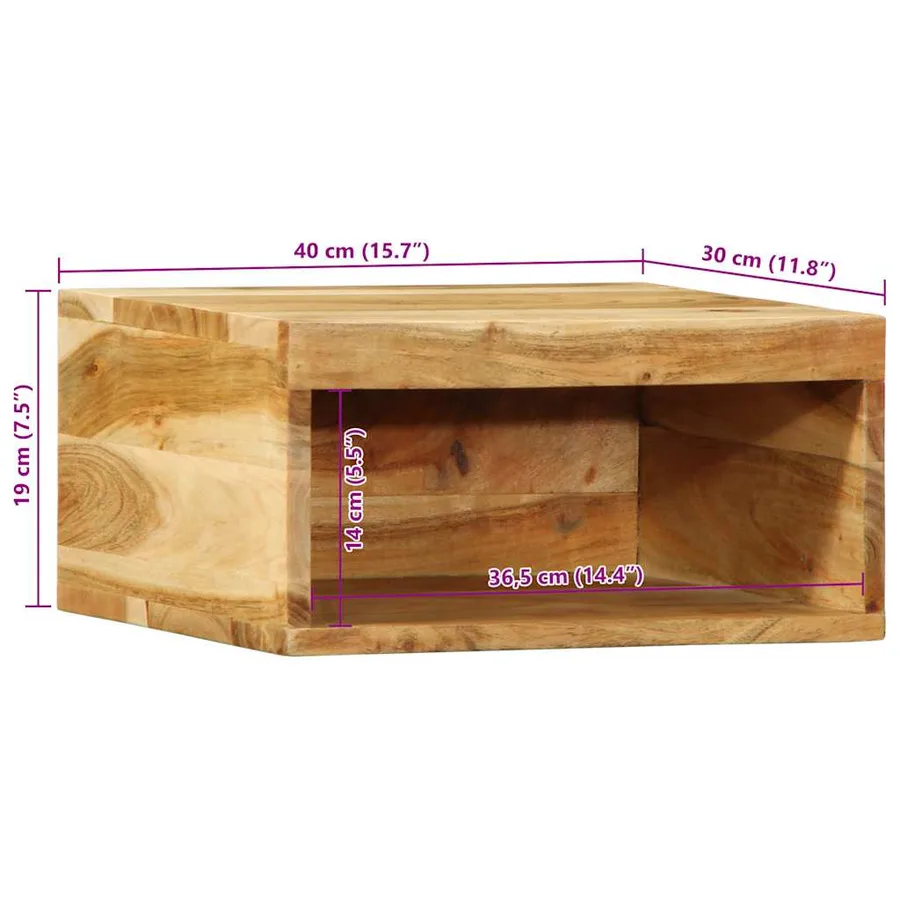 Meubles TV muraux 2 pcs bois massif d'acacia - 11