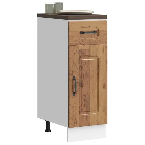 Armoire de cuisine Kalmar vieux bois bois d'ingénierie