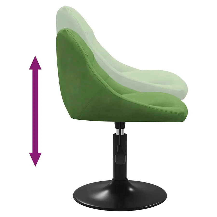 Chaises pivotantes à manger lot de 2 vert clair velours - 7