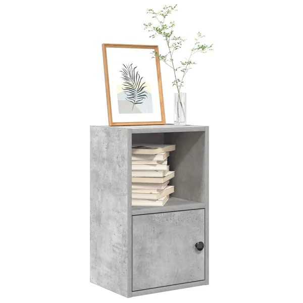 Bibliothèque gris béton 31x24x52 cm bois d'ingénierie