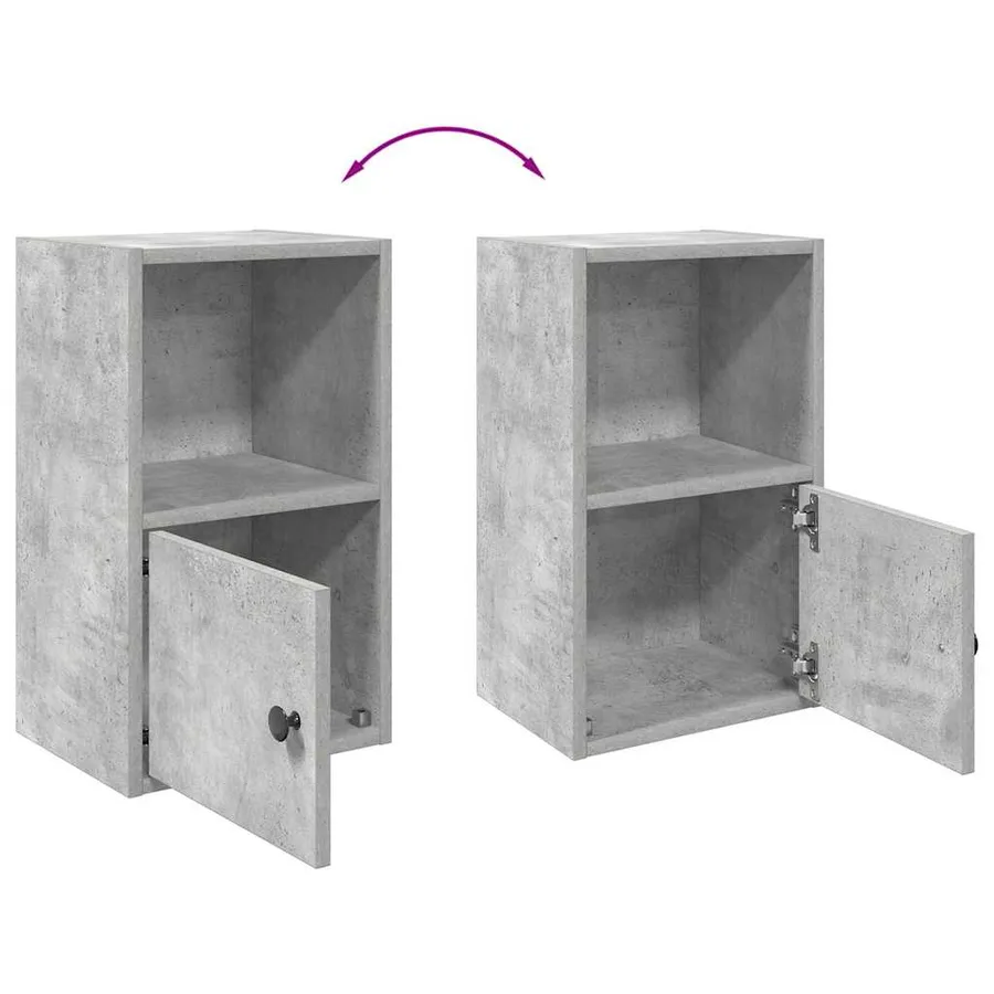 Bibliothèque gris béton 31x24x52 cm bois d'ingénierie - 8