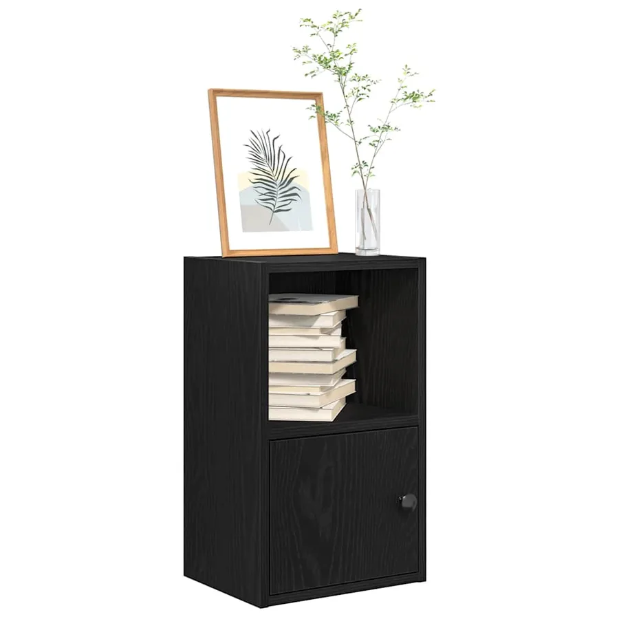 Bibliothèque chêne noir 31x24x52 cm bois d'ingénierie