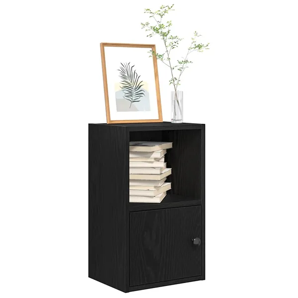 Bibliothèque chêne noir 31x24x52 cm bois d'ingénierie