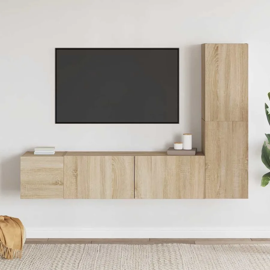 Ensemble de meubles TV 3 pcs Chêne sonoma Bois d'ingénierie