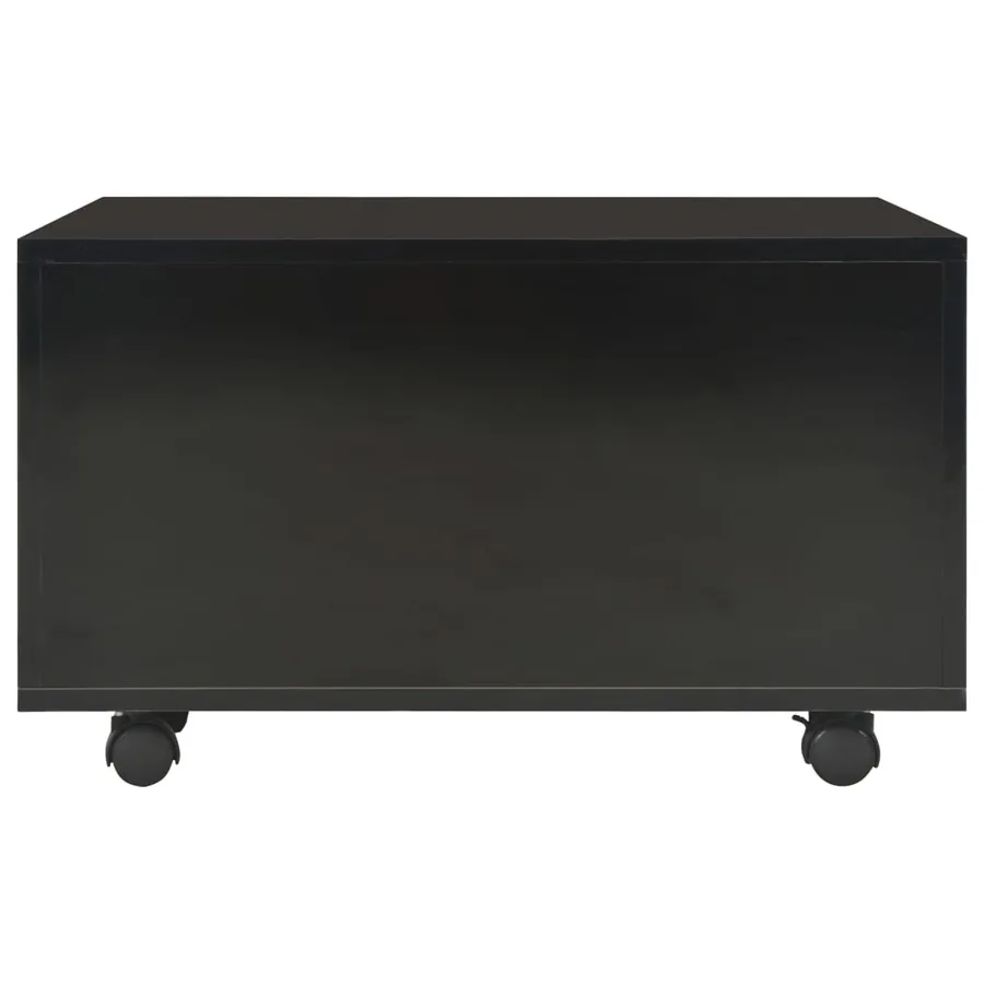 Table basse Noir brillant 60x60x35 cm Bois d'ingénierie - 4