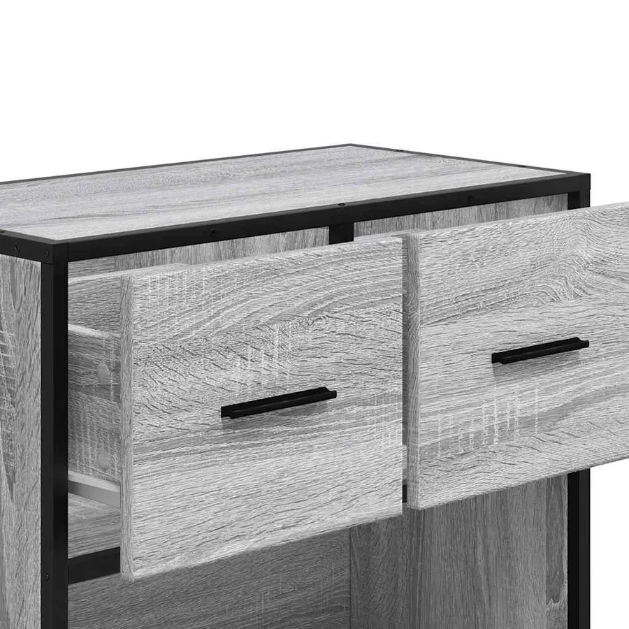 Table de chevet sonoma gris 60x31x60 cm bois ingénierie métal - 9