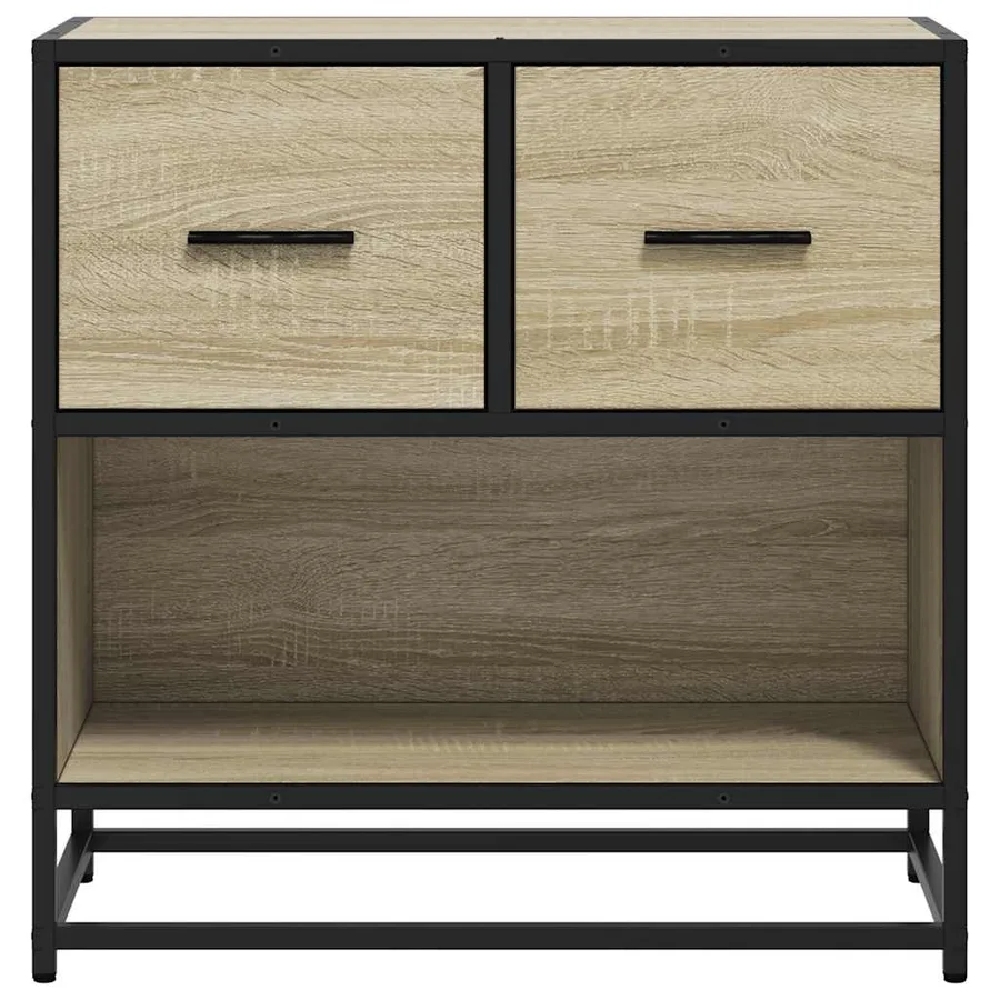 Table de chevet chêne sonoma 60x31x60 cm bois ingénierie métal - 5