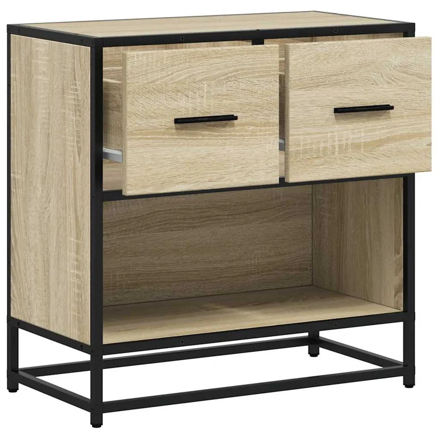 Table de chevet chêne sonoma 60x31x60 cm bois ingénierie métal - 8