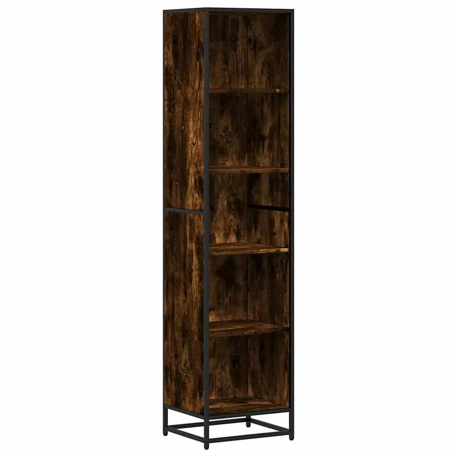 Bibliothèque chêne fumé 40x35x170,5 cm bois d'ingénierie - 2