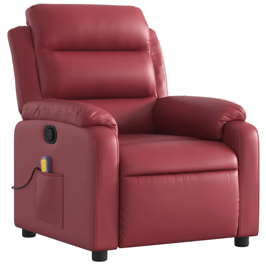 Fauteuil de massage inclinable Rouge bordeaux Similicuir - 3