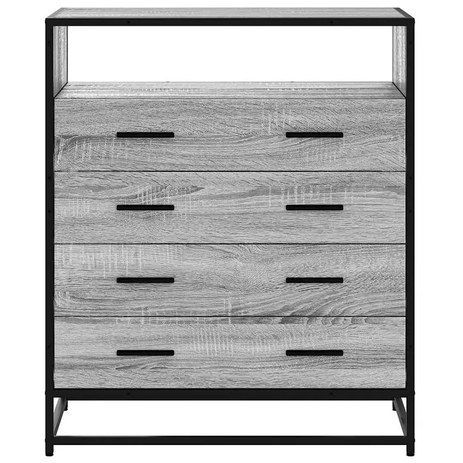 Commode sonoma gris 70x41x83,5 cm bois d'ingénierie - 4