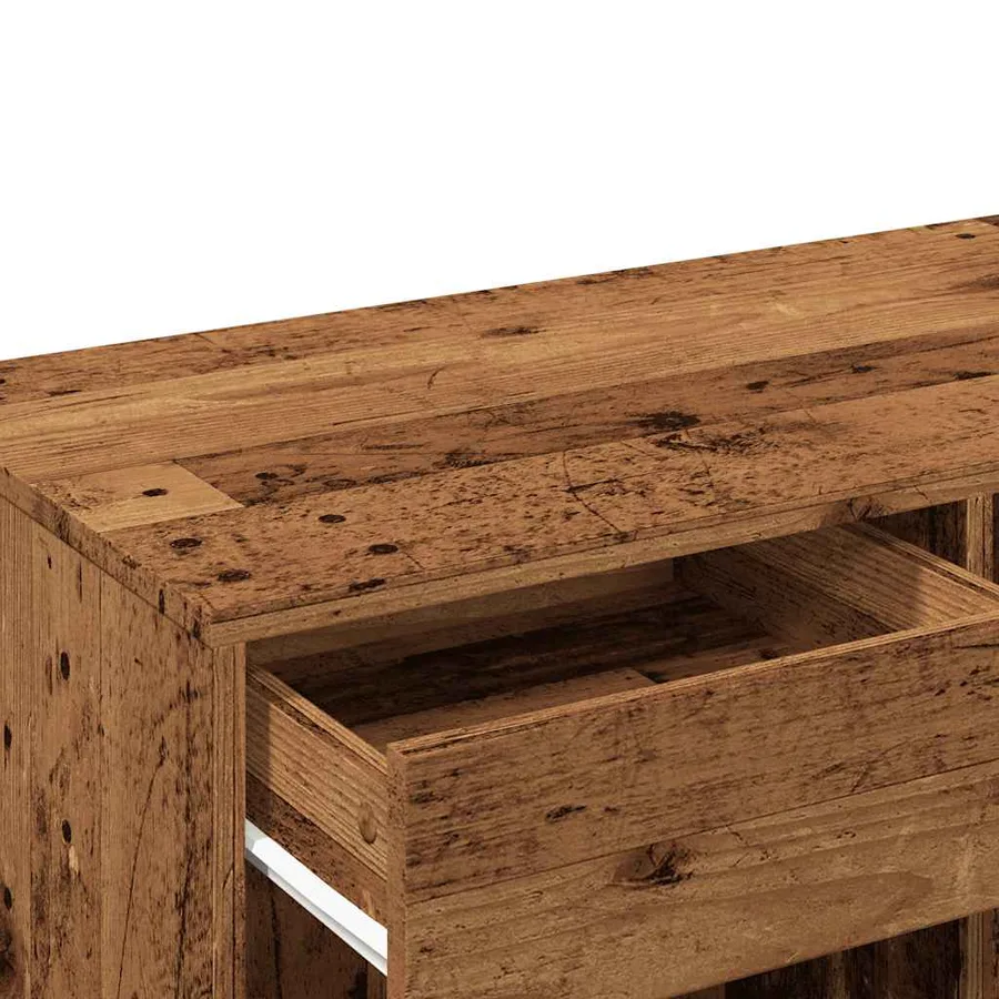 Armoire à cosmétiques vieux bois 80x40x75 cm bois d'ingénierie - 8