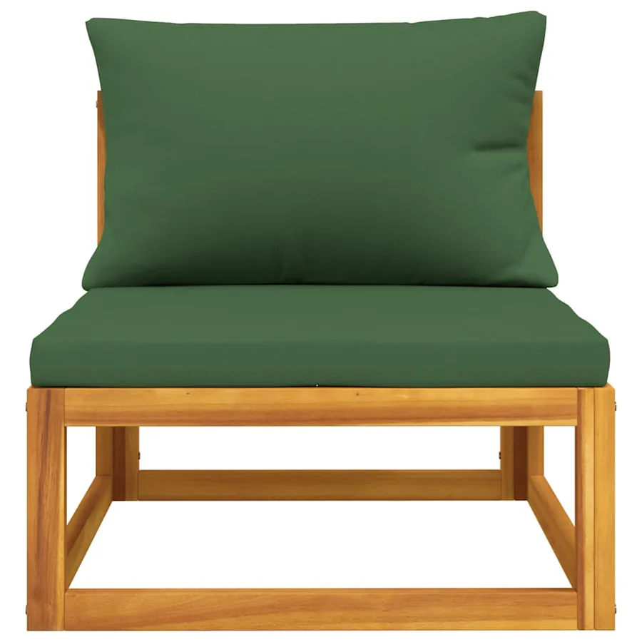 Salon de jardin avec coussins 2 pcs bois massif acacia - 4