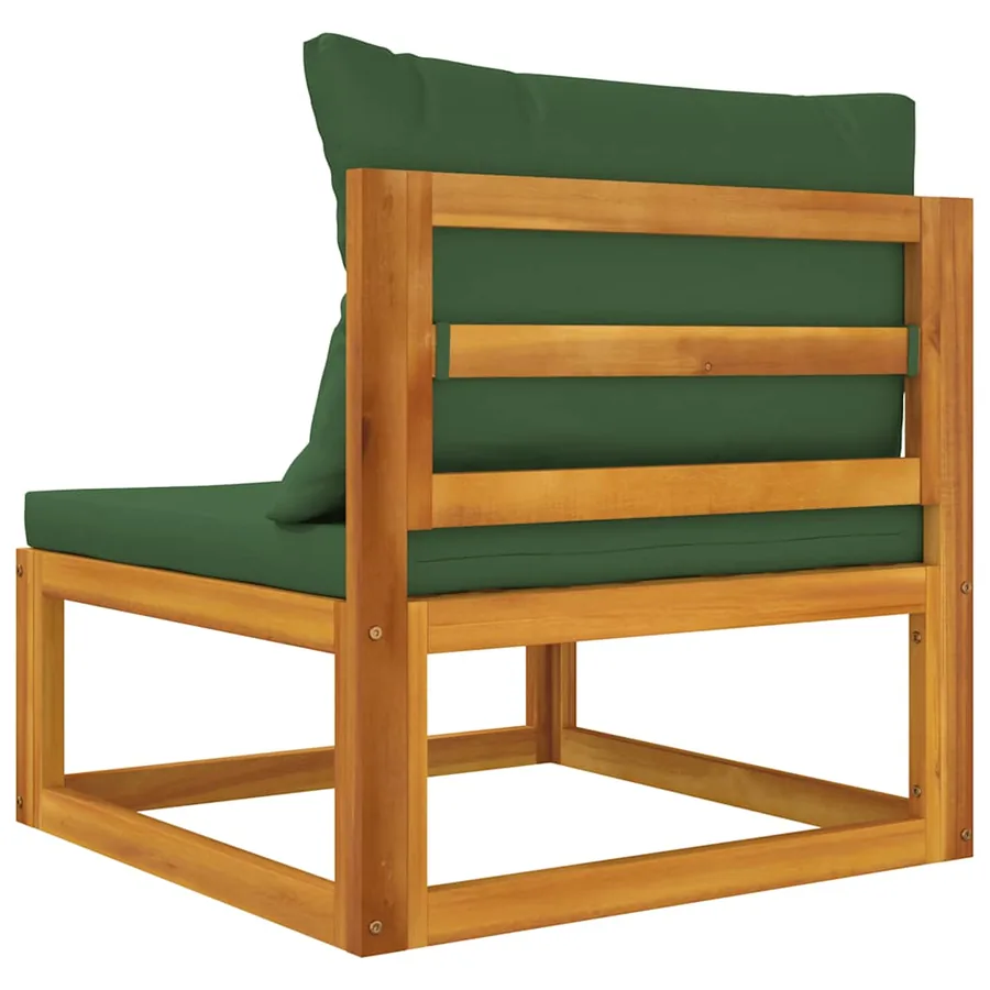 Salon de jardin avec coussins 2 pcs bois massif acacia - 6