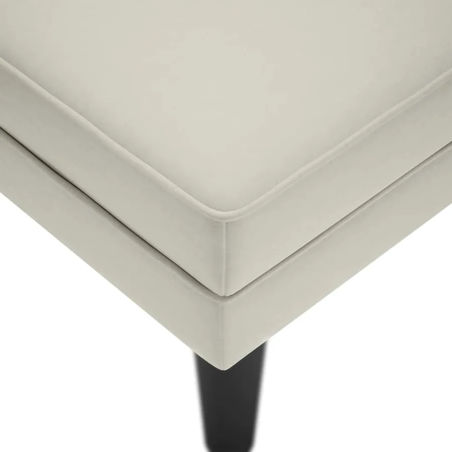 Fauteuil long avec coussin et accoudoir droit crème velours - 7