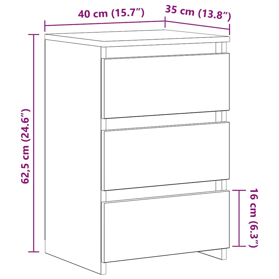 Tables de chevet 2 pcs vieux bois 40x35x62,5 cm bois ingénierie - 11