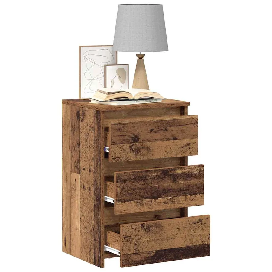 Tables de chevet 2 pcs vieux bois 40x35x62,5 cm bois ingénierie - 3