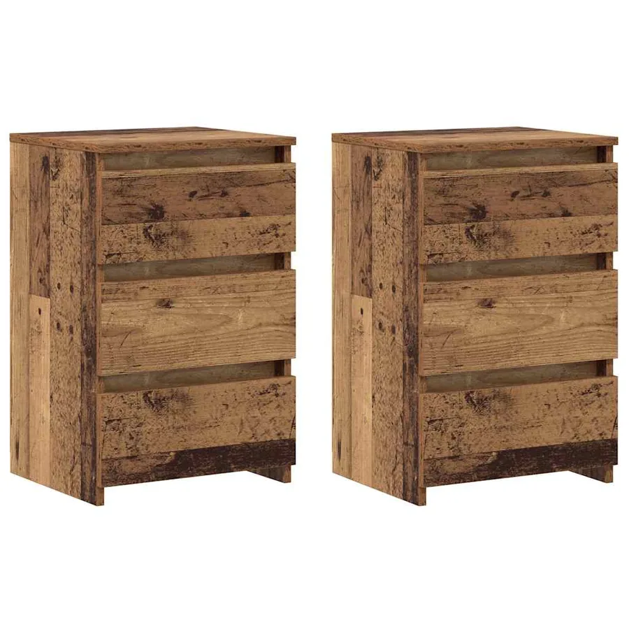 Tables de chevet 2 pcs vieux bois 40x35x62,5 cm bois ingénierie - 5