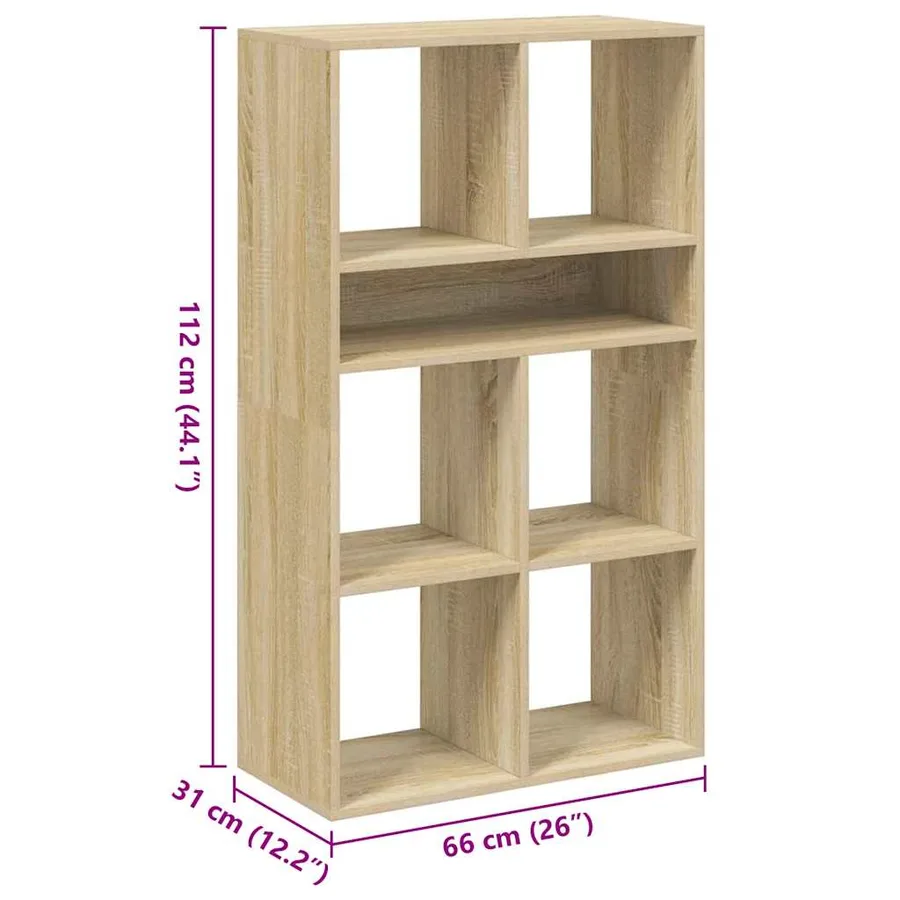 Bibliothèque chêne sonoma 66x31x112 cm bois d'ingénierie - 9