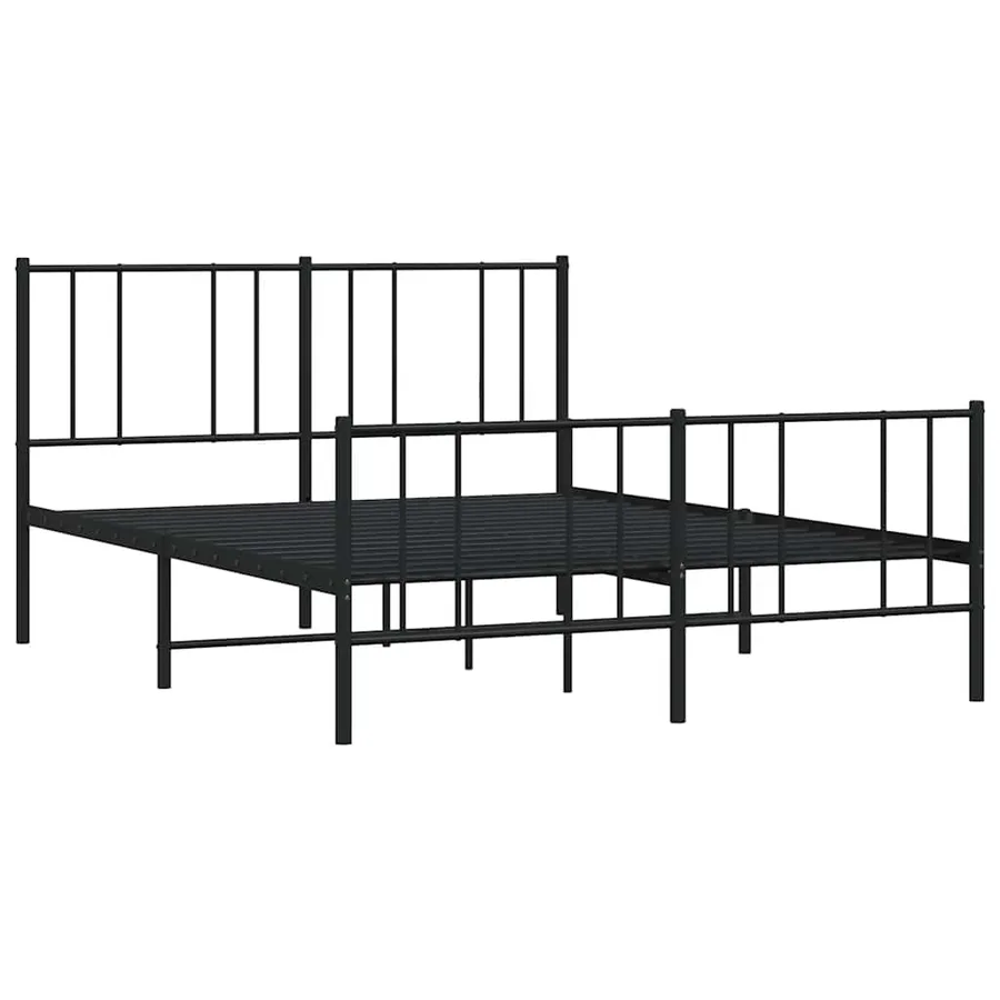 Cadre de lit métal sans matelas avec pied de lit noir 120x190cm - 3