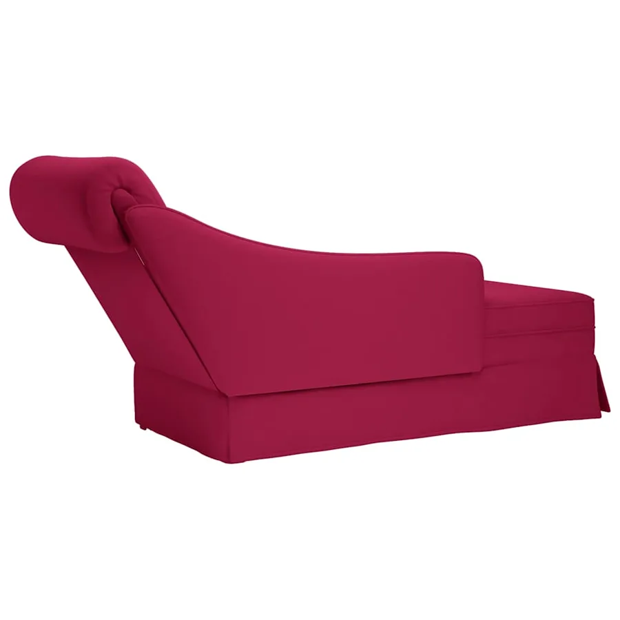 Fauteuil long avec traversin et accoudoir droit rouge bordeaux - 6