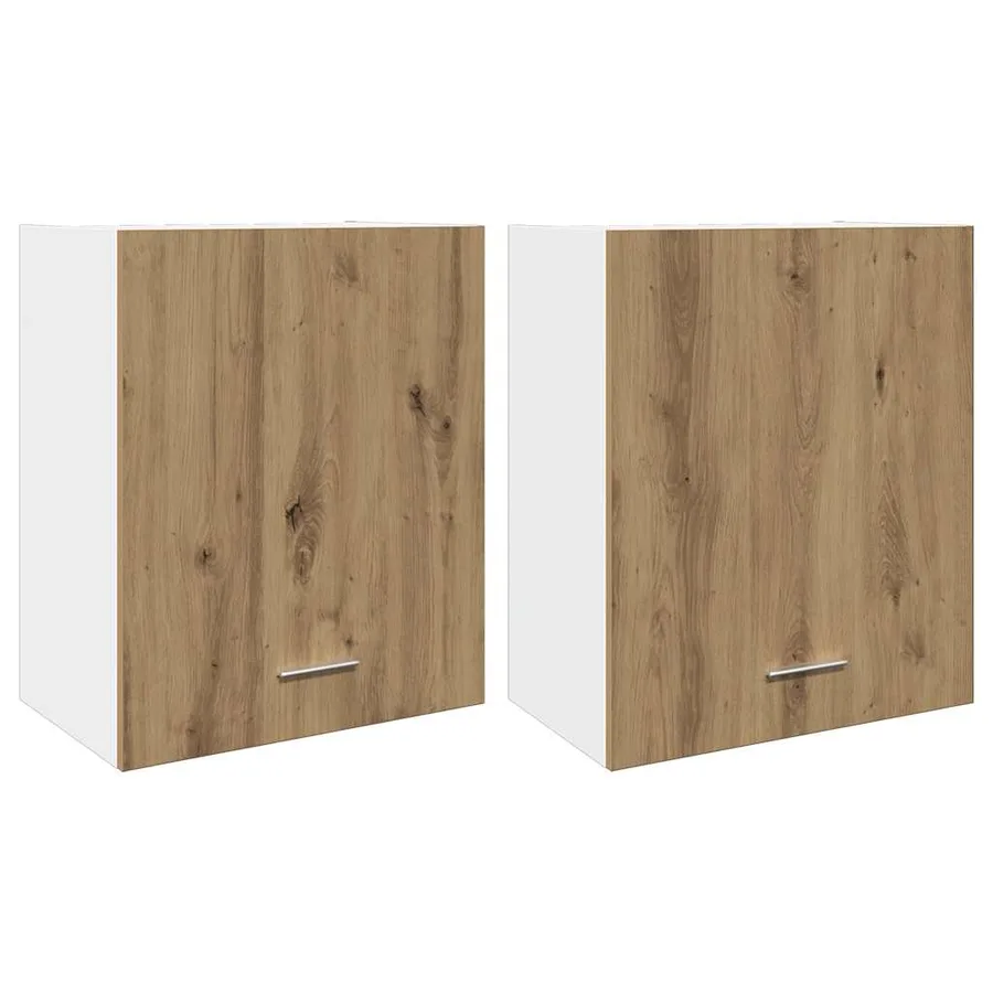 Armoires suspendues 2 pièces "Lyon" Chêne artisanal 50 x 31 x 60 cm Bois d'ingénierie - 2