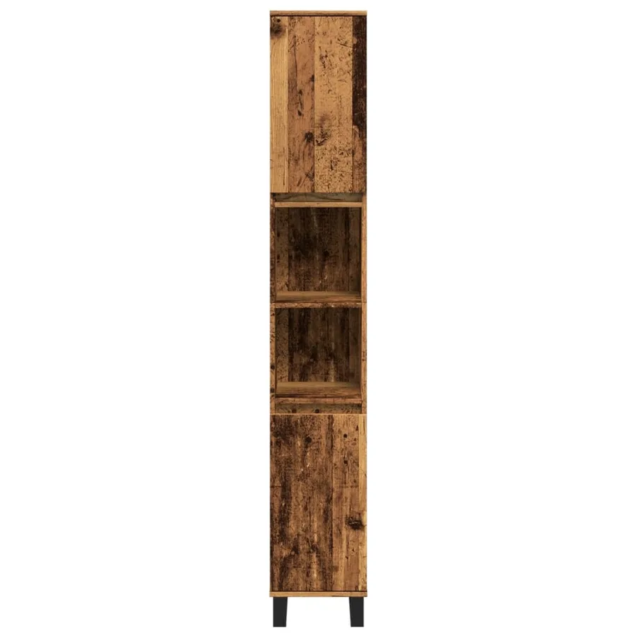 Armoire de salle de bain vieux bois 30x30x190cm bois ingénierie - 4