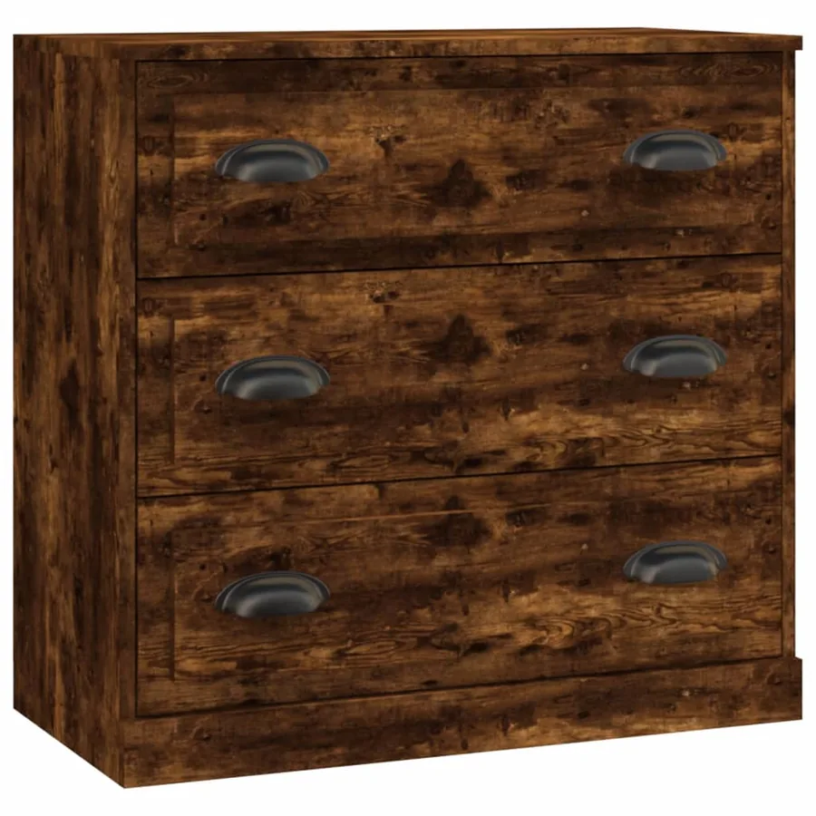 Buffets 2 pcs chêne fumé bois d'ingénierie - 3