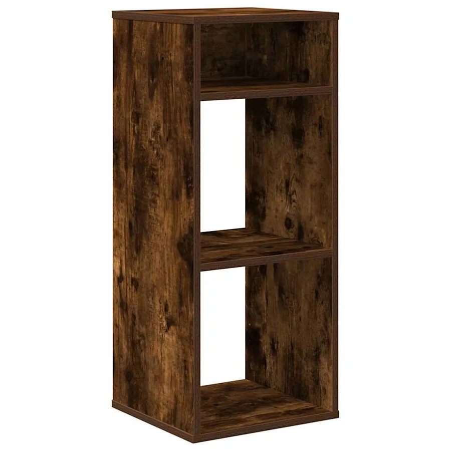 Bibliothèque chêne fumé 34x31x80 cm bois d'ingénierie - 2