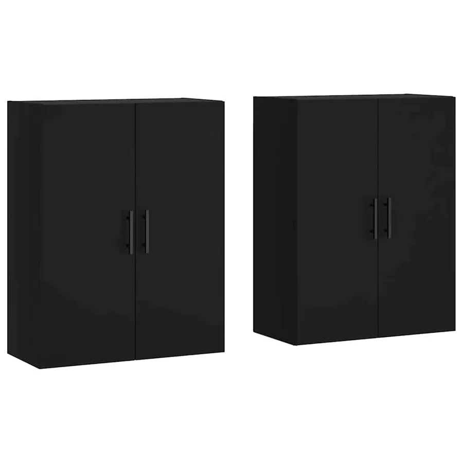 Armoires murales 2 pcs noir 69,5x34x90 cm - 2