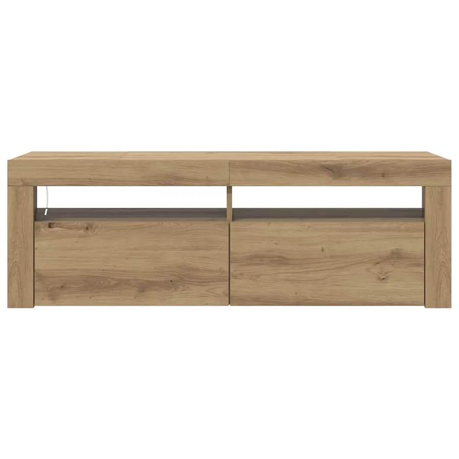 Meuble TV avec lumières LED chêne artisanal bois d'ingénierie - 6