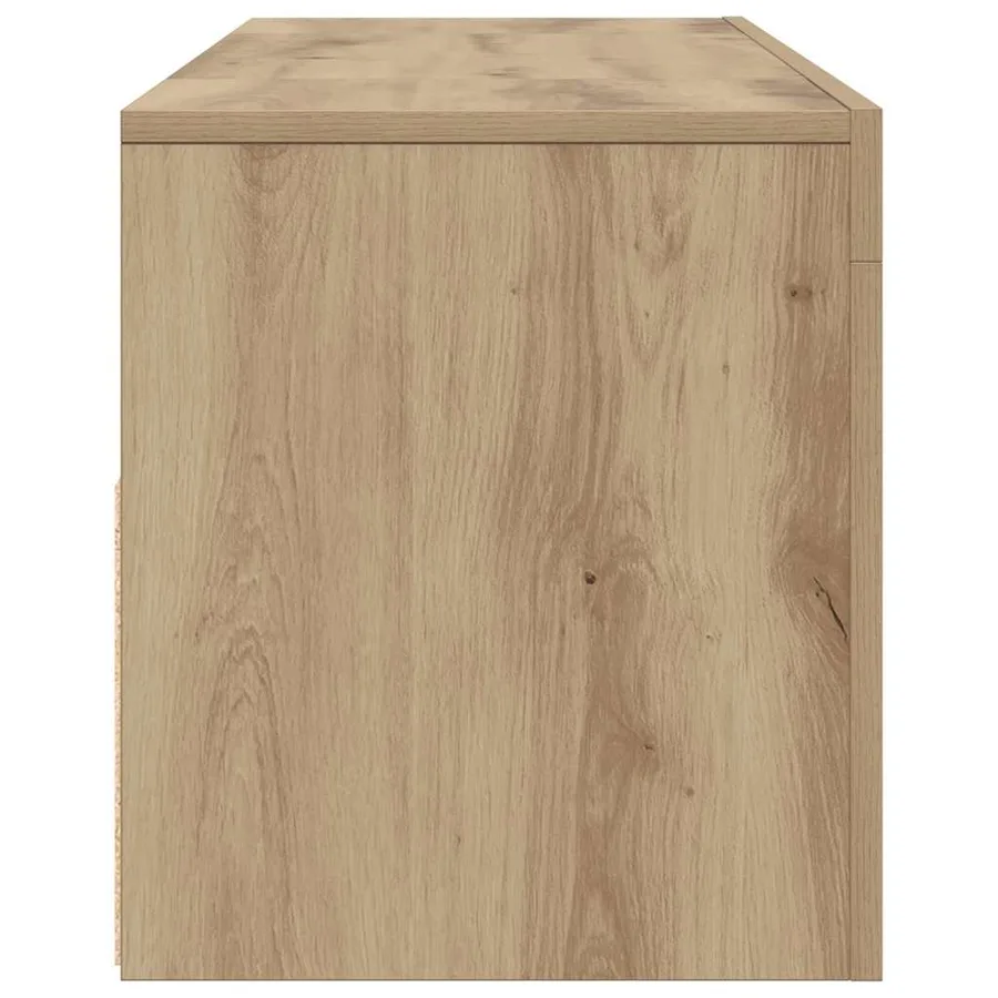 Meuble TV avec lumières LED chêne artisanal bois d'ingénierie - 8
