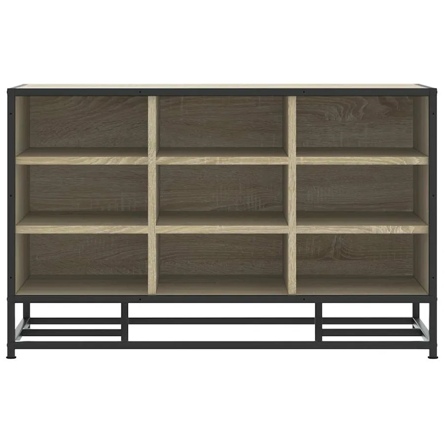 Banc à chaussures chêne sonoma bois d'ingénierie et métal - 4