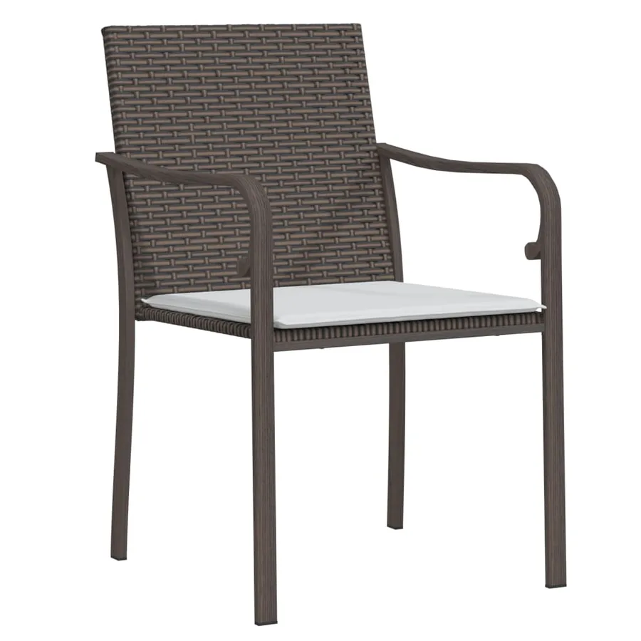 Ensemble à manger de jardin 5 pcs coussins résine tressée acier - 5